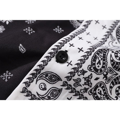 "Paisley" Unisex Men Women Streetwear Graphic Button Up Shirt - Street King Apparel