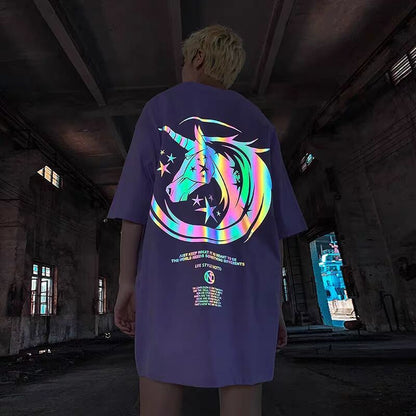 "Unichrome" Unisex Men Women Streetwear Graphic Reflective T-Shirt - Street King Apparel
