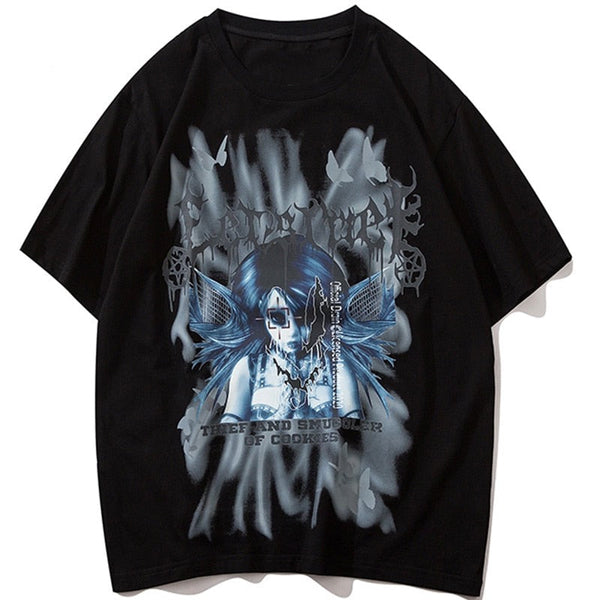 "Purple Angel" Unisex Men Women Streetwear Graphic T-Shirt - Street King Apparel