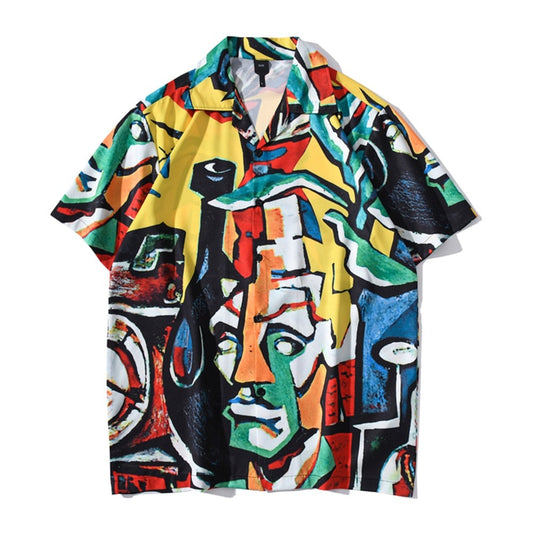 "Summer Emotions" Unisex Men Women Streetwear Button Shirt - Street King Apparel
