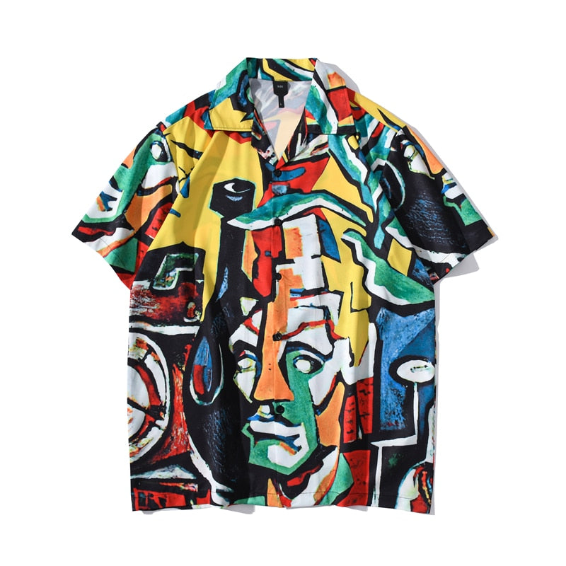"Summer Emotions" Unisex Men Women Streetwear Button Shirt - Street King Apparel