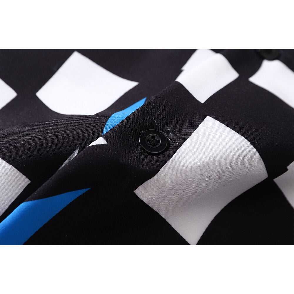 Street King Apparel "Blue Flame" Unisex Men Women Streetwear Graphic Button Shirt - Street King Apparel