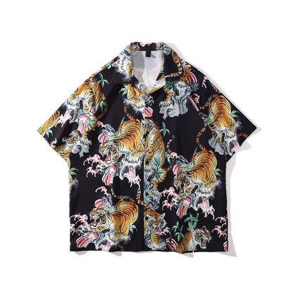 "Golden One" Unisex Men Women Streetwear Graphic Button Shirt - Street King Apparel