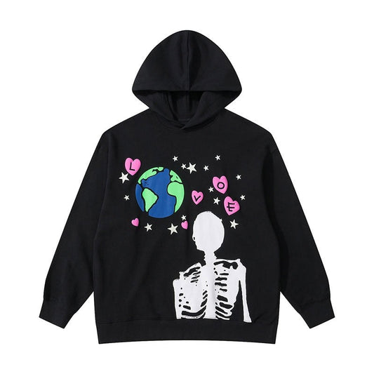 "Around The Globe" Unisex Men Women Streetwear Graphic Hoodie Daulet Apparel