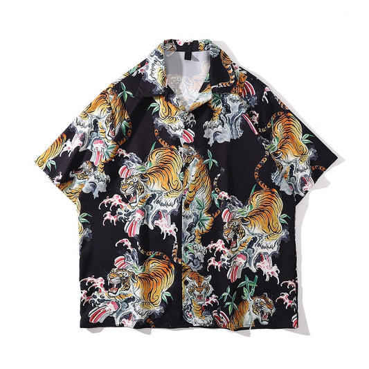 "Golden One" Unisex Men Women Streetwear Graphic Button Shirt - Street King Apparel
