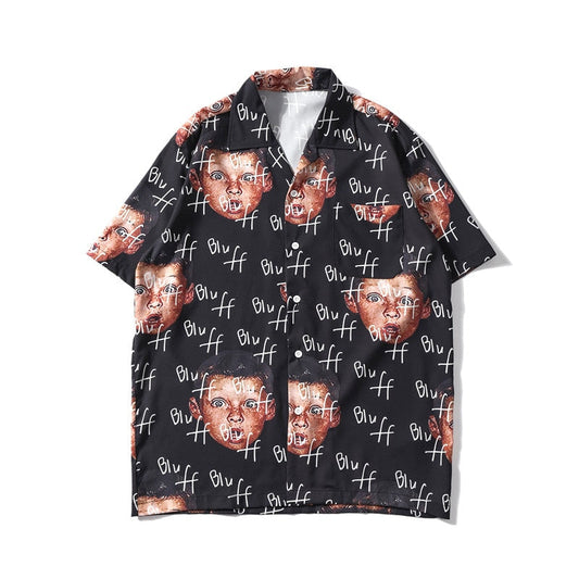 Street King Apparel "Bluff Boy" Unisex Men Women Graphic Button Up Shirt - Street King Apparel