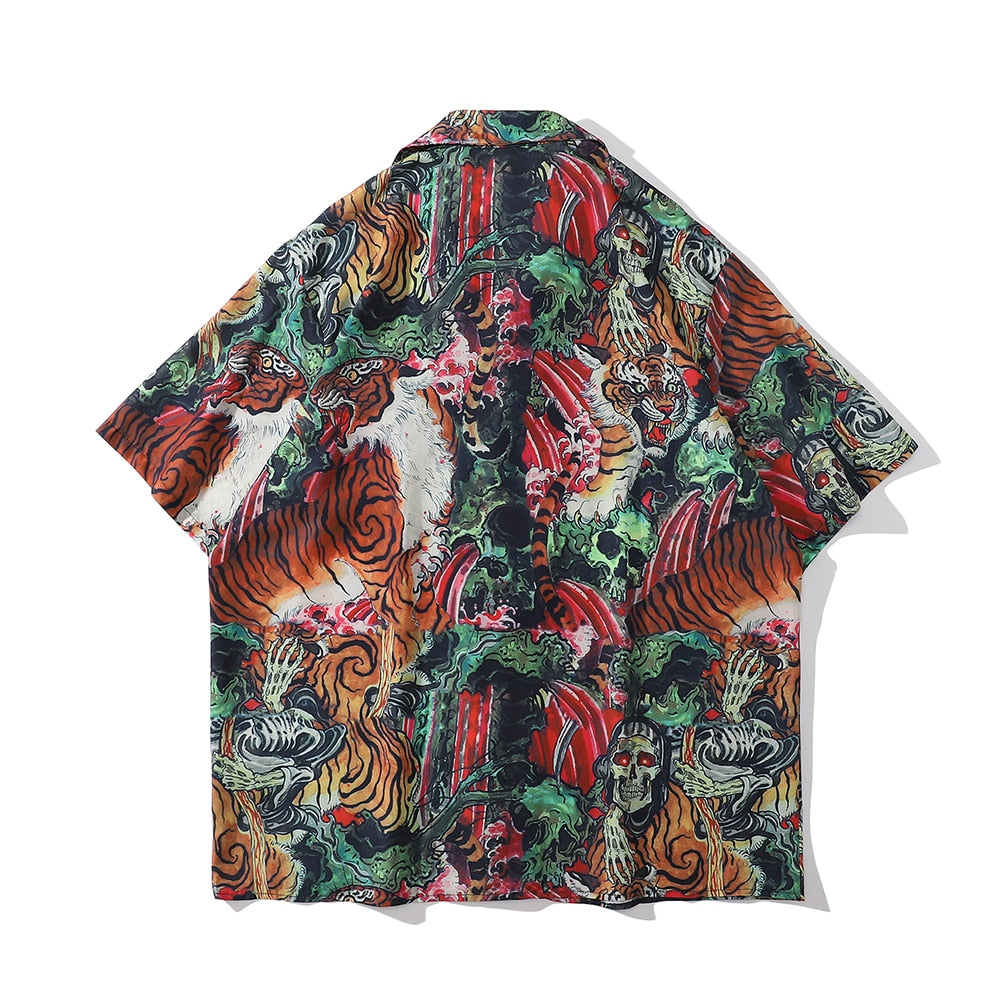 "Jungle Scars" Unisex Men Women Graphic Button Up Shirt - Street King Apparel