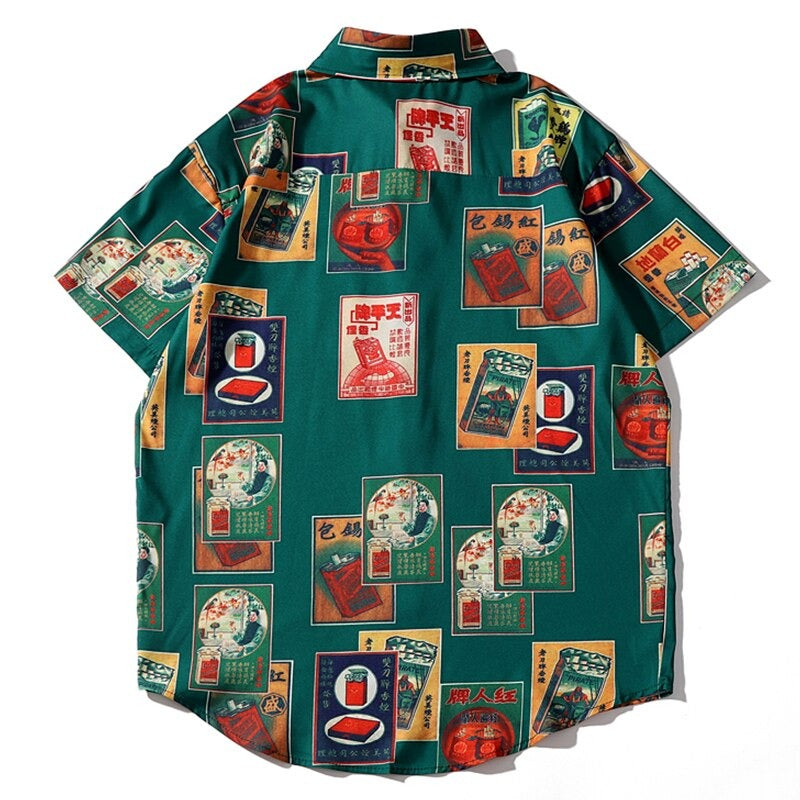 "Retro Case" Unisex Men Women Streetwear Button Shirt - Street King Apparel