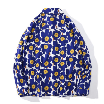 "Floral Garden" Unisex Men Women Streetwear Graphic Button Shirt - Street King Apparel