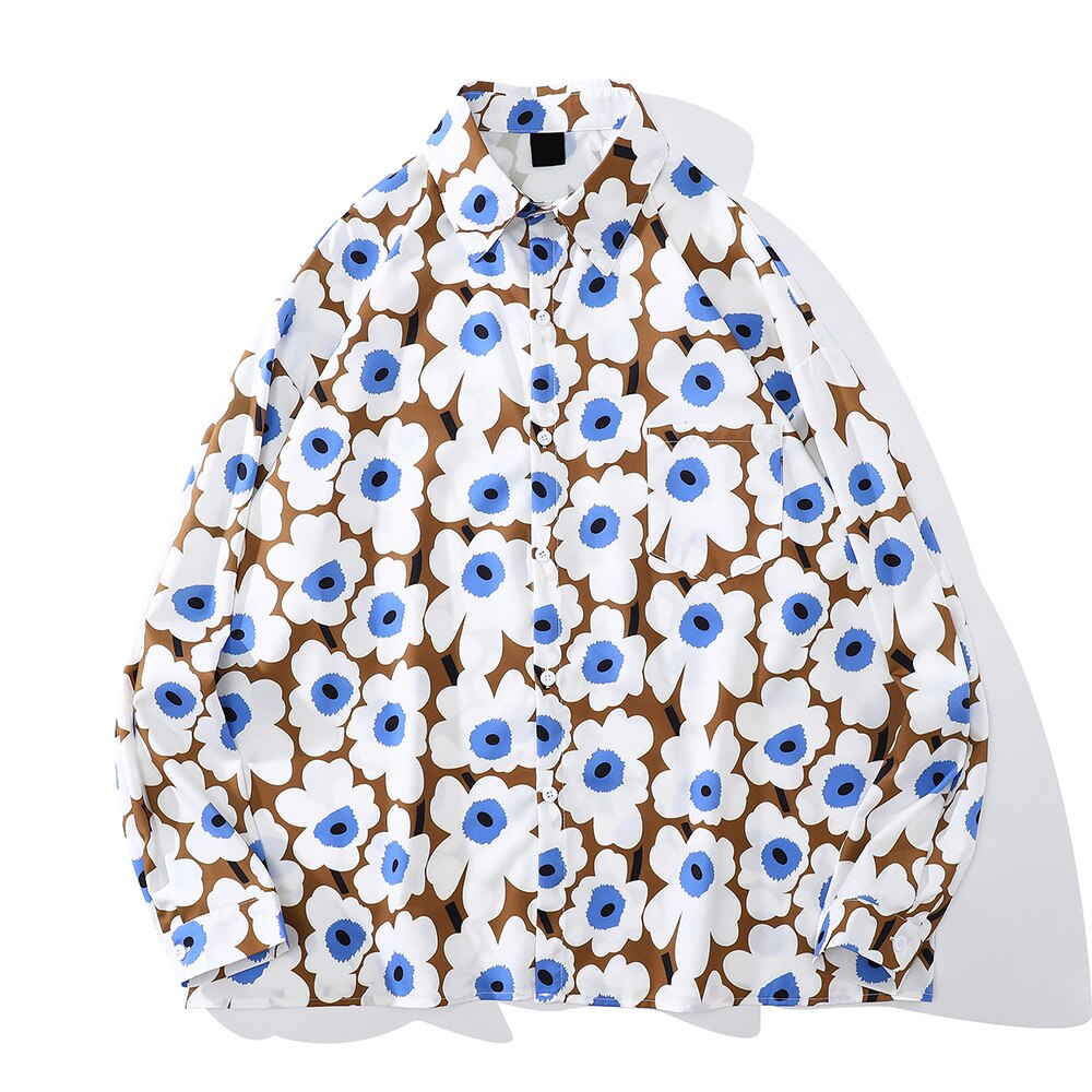 "Floral Garden" Unisex Men Women Streetwear Graphic Button Shirt - Street King Apparel