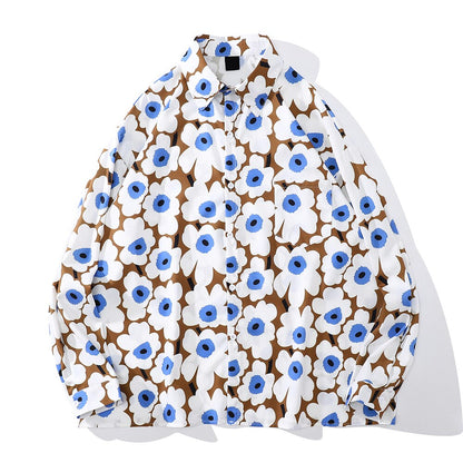 "Floral Garden" Unisex Men Women Streetwear Graphic Button Shirt - Street King Apparel
