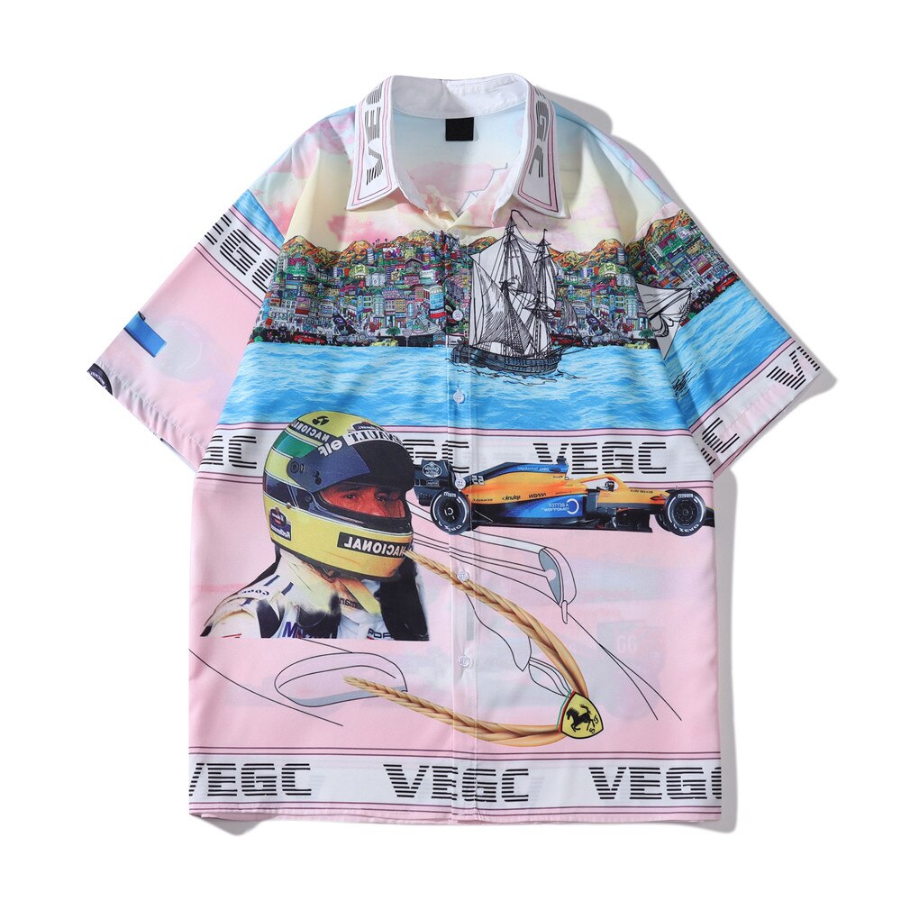 "Nascar Driver" Unisex Men Women Streetwear Button Shirt - Street King Apparel
