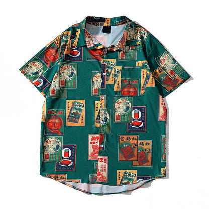 "Retro Case" Unisex Men Women Streetwear Button Shirt - Street King Apparel