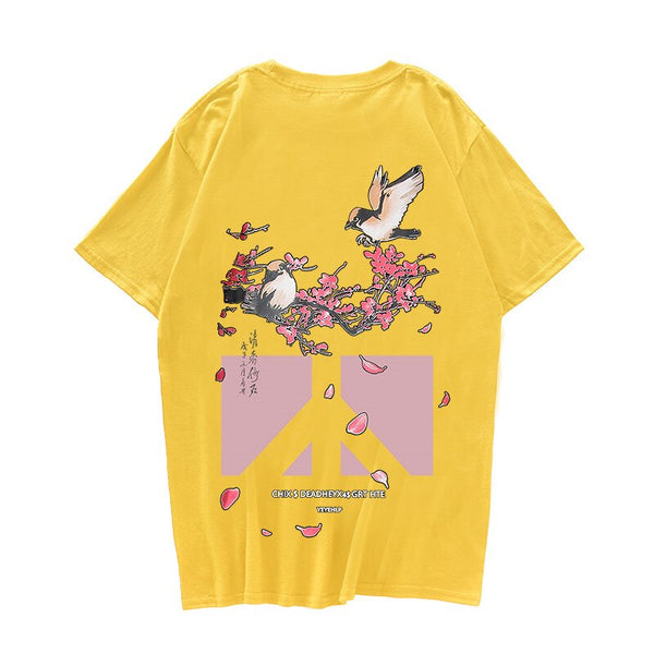 "Fly Blossom" Men Women Streetwear Unisex Graphic T-Shirt - Street King Apparel