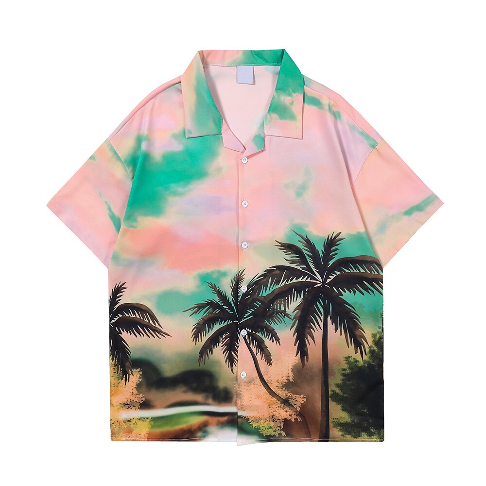 "Hawelly" Men Women Streetwear Graphic Button Up Shirt - Street King Apparel