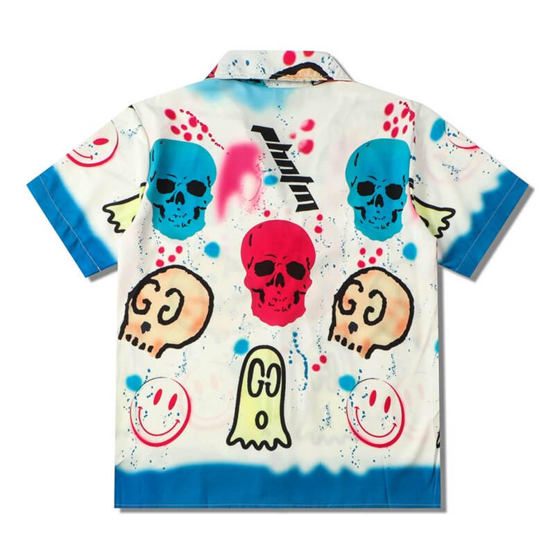 "Splashing" Unisex Men Women Streetwear Graphic Button Shirt - Street King Apparel