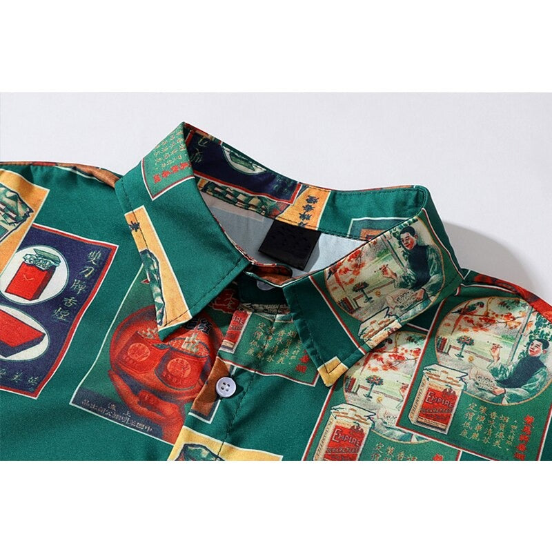 "Retro Case" Unisex Men Women Streetwear Button Shirt - Street King Apparel