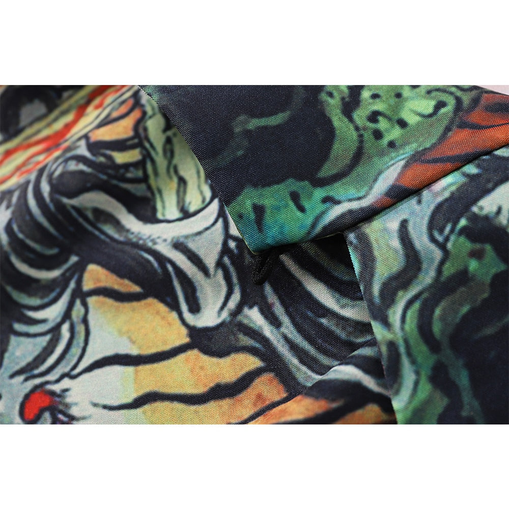 "Jungle Scars" Unisex Men Women Graphic Button Up Shirt - Street King Apparel