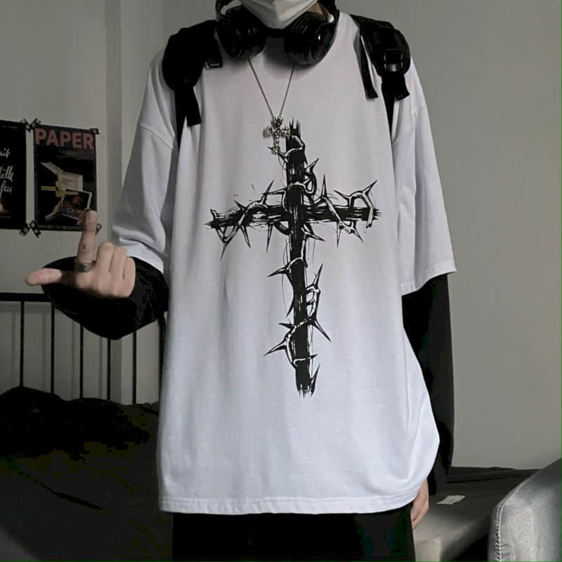 Street King Apparel "Cross of Thorns" Unisex Men Women Streetwear Graphic Sweater - Street King Apparel