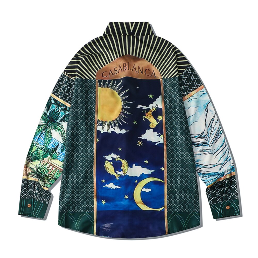 "Island Lock" Unisex Men Women Streetwear Graphic Button Shirt - Street King Apparel