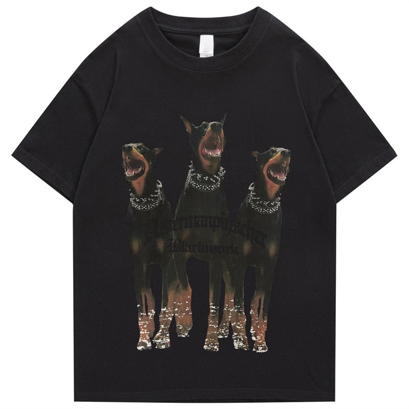 "Doberman" Men Women Streetwear Unisex Graphic T-Shirt - Street King Apparel