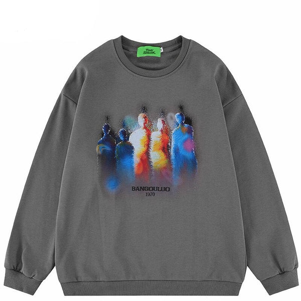 "Foggy Rainbow" Unisex Men Women Streetwear Graphic Sweatshirt - Street King Apparel