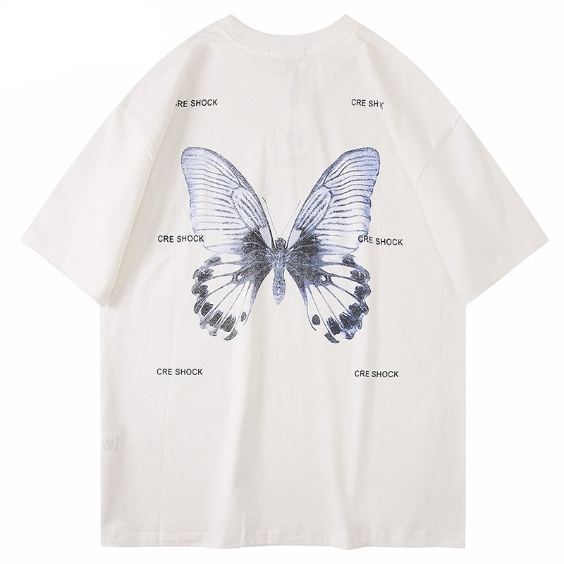 "White Butterfly" Unisex Men Women Streetwear Graphic T-Shirt - Street King Apparel