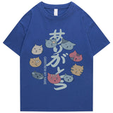 2022 Men's Hip Hop T Shirt Streetwear Kanji Harajuku Cat T Shirt Summer Short Sleeve Top T Shirt 100% Cotton Print T Shirt Daulet Apparel