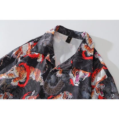"Fury" Unisex Men Women Streetwear Graphic Button Up Shirt - Street King Apparel