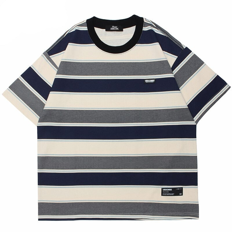 "Striped" Unisex Men Women Streetwear Graphic T-Shirt - Street King Apparel