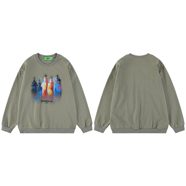 "Foggy Rainbow" Unisex Men Women Streetwear Graphic Sweatshirt - Street King Apparel