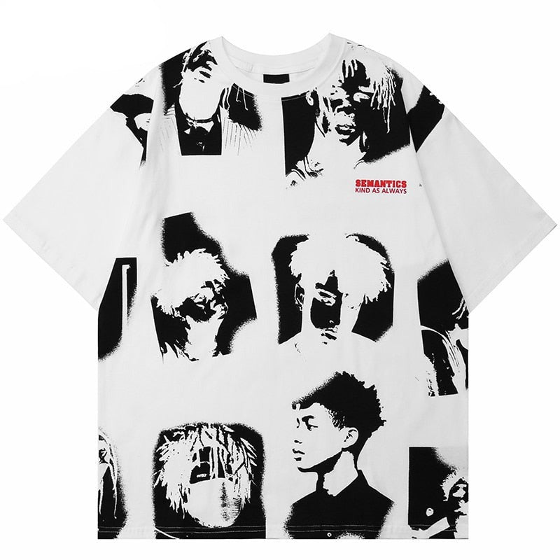 "Faces" Unisex Men Women Streetwear Graphic T-Shirt - Street King Apparel