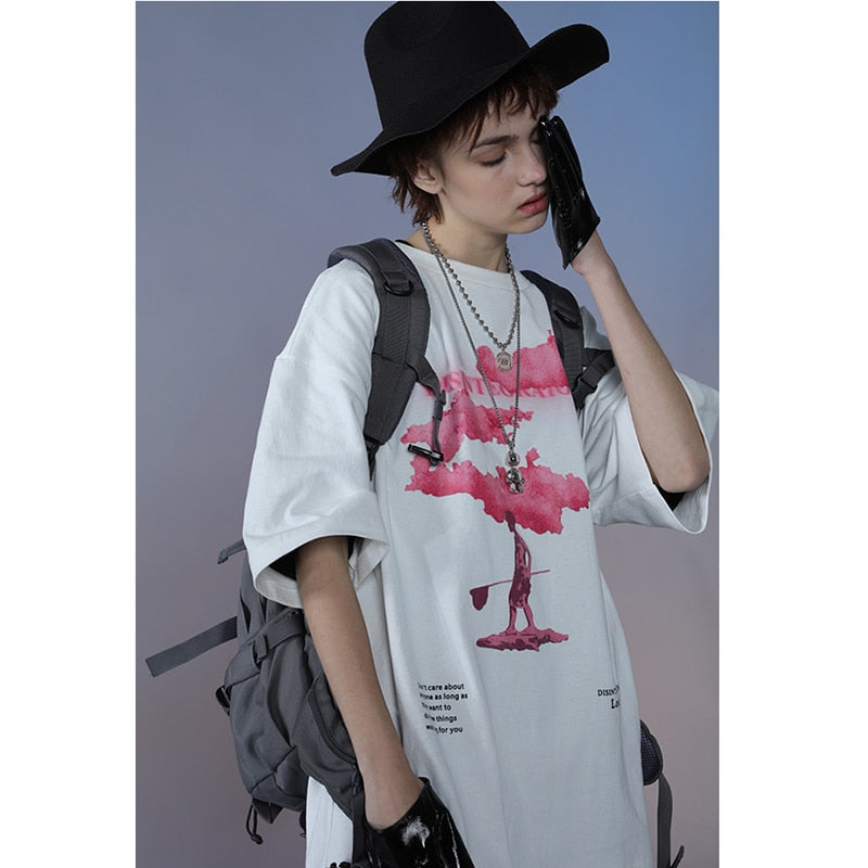 "Pink Smoke" Unisex Men Women Streetwear Graphic T-Shirt - Street King Apparel