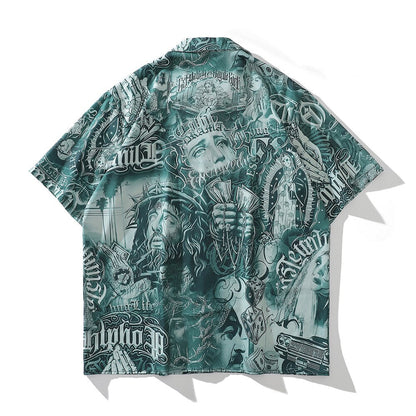 "Paisa" Unisex Men Women Streetwear Button Up Shirt - Street King Apparel
