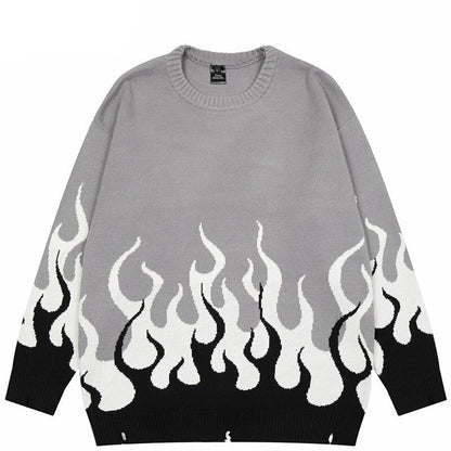 "Fire To The Flame" Unisex Men Women Streetwear Graphic Sweater - Street King Apparel