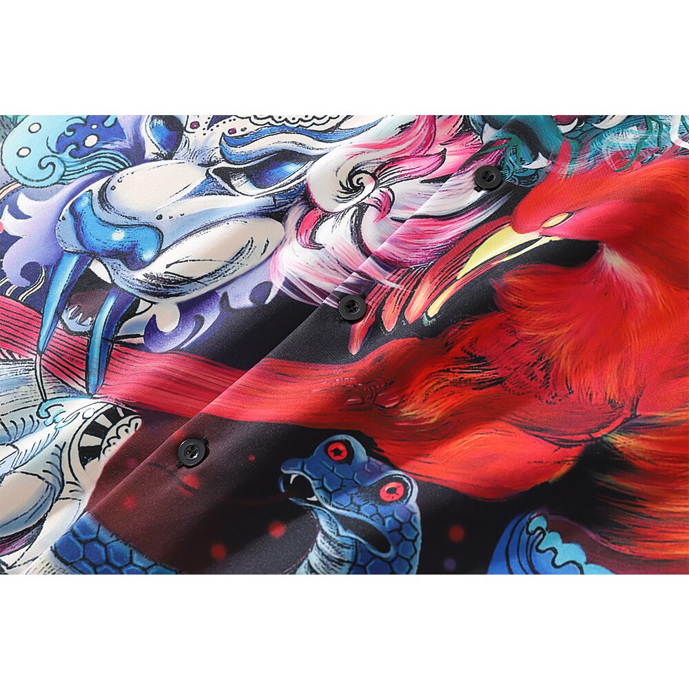 "Tropic Birds" Unisex Men Women Streetwear Graphic Button Up - Street King Apparel
