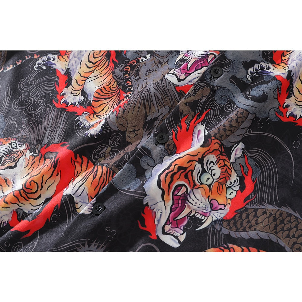 "Fury" Unisex Men Women Streetwear Graphic Button Up Shirt - Street King Apparel