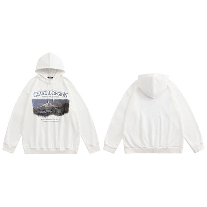 "Mountain Coast" Unisex Men Women Streetwear Graphic Hoodie - Street King Apparel