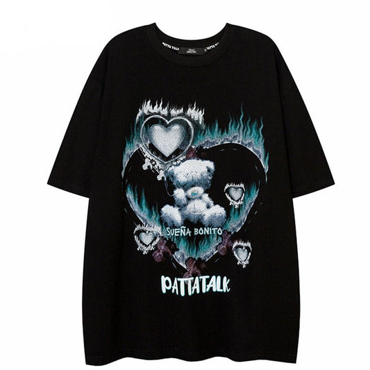 Street King Apparel "Burned Heart" Unisex Men Women Streetwear Graphic T-Shirt - Street King Apparel