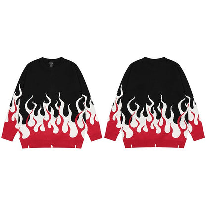 "Fire To The Flame" Unisex Men Women Streetwear Graphic Sweater - Street King Apparel