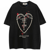 "Heart Cross" Unisex Men Women Streetwear Graphic T-Shirt - Street King Apparel