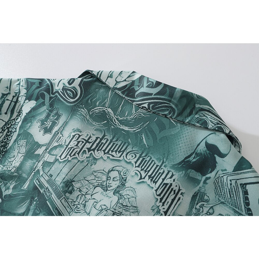 "Paisa" Unisex Men Women Streetwear Button Up Shirt - Street King Apparel