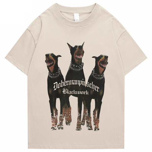 "Doberman" Men Women Streetwear Unisex Graphic T-Shirt - Street King Apparel