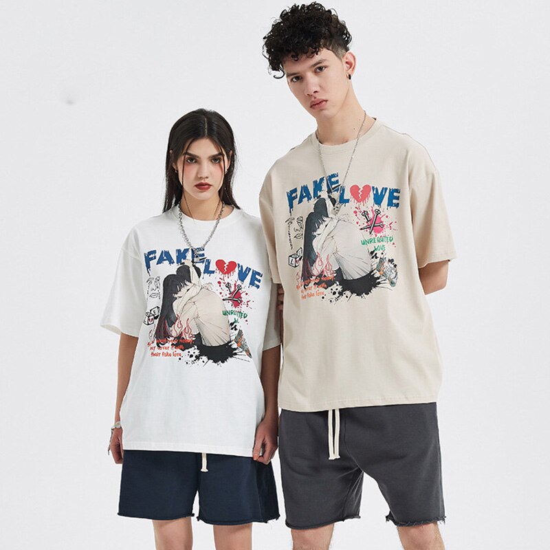 "Fake Love" Unisex Men Women Streetwear Graphic T-Shirt - Street King Apparel