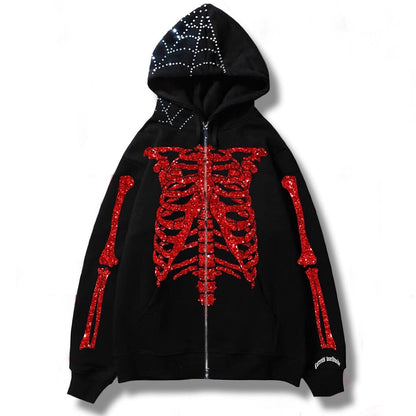 "Rhinestones" Unisex Men Women Streetwear Graphic Hoodie - Street King Apparel