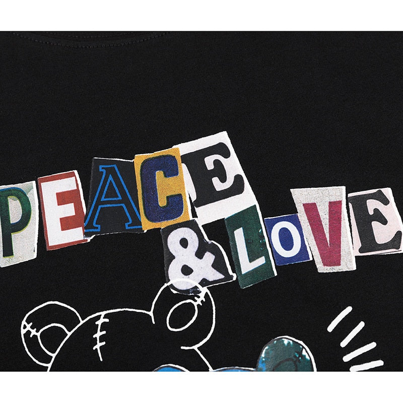 "Peace and Love" Unisex Men Women Streetwear Graphic T-Shirt - Street King Apparel