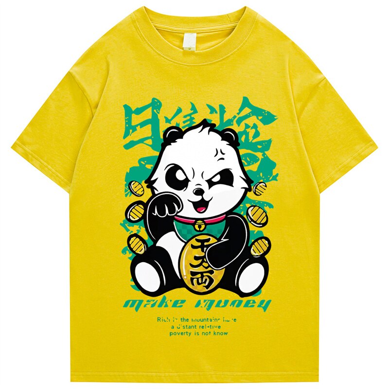 "Rich Panda” Men Women Streetwear Unisex Graphic T-Shirt - Street King Apparel