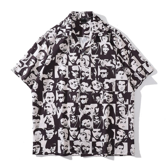 Street King Apparel "Collage" Unisex Men Women Streetwear Button Up Shirt - Street King Apparel