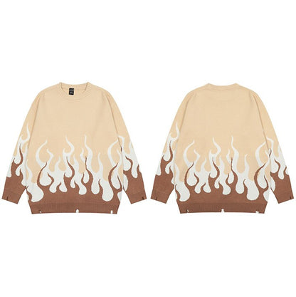 "Fire To The Flame" Unisex Men Women Streetwear Graphic Sweater - Street King Apparel