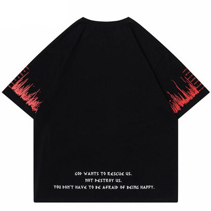 "Fire Flame" Unisex Men Women Streetwear Graphic T-Shirt - Street King Apparel
